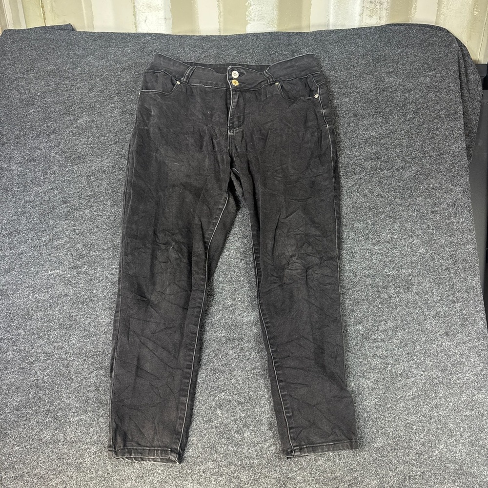 Sandpiper Cropped Jeans Women Petite 10P Charcoal Gray Denim Stretch Tapered Leg